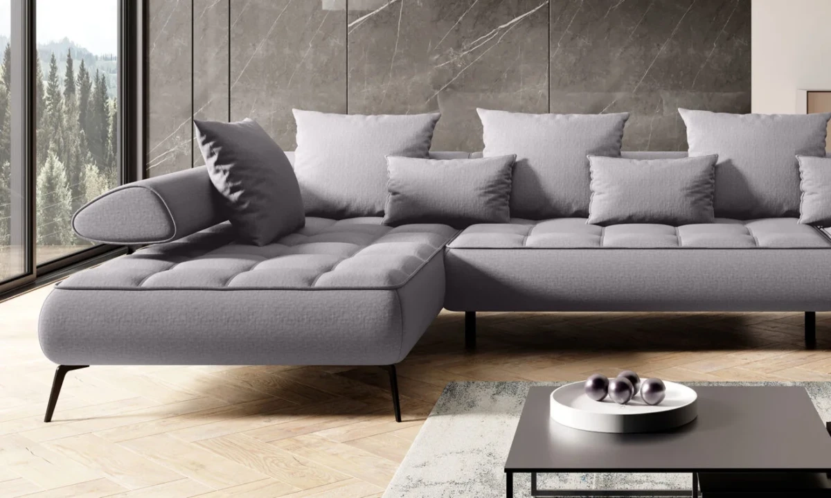 Narożnik Seledo XL Tkanina Vogue 14 funkcja Elektryczna Regulacja Głębokości Siedziska Nowość Wersal LOFT Detale Siedzisko.webp