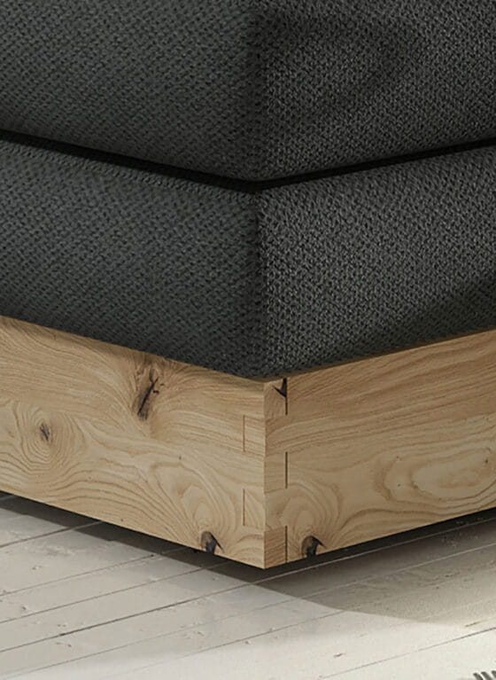 Łóżko DIORI Kontynentalne Tapicerowane Rama Naturalny Dąb Do Sypialni Pojemnik Na Pościel WERSAL Detale Rama.jpg