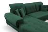 Narożnik RAPALLO Tiffany 10 Butelkowa Zieleń Zielony Styl LOFT Regulowany Zagłówek Wysokie Nóżki Poduszki Gratis.jpg