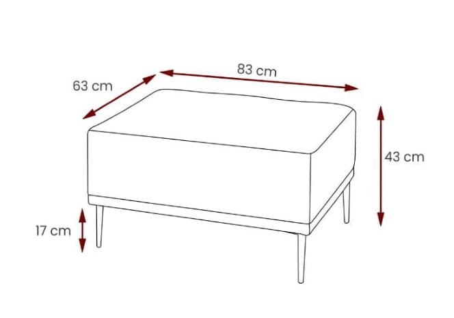 Pufa RAPALLO Tkanina Tiffany Styl LOFT Do Salonu Pik Wysokie Czarne Nóżki Wymiary.jpg