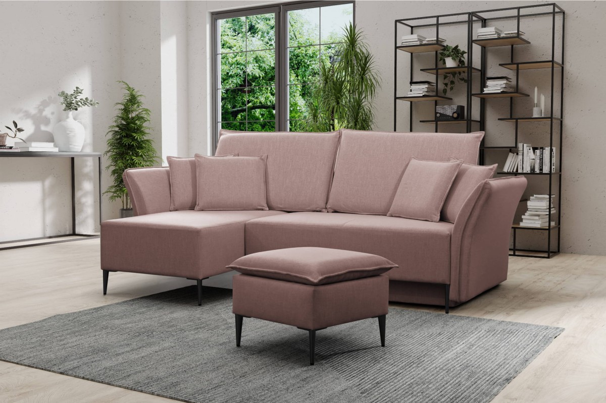 terra10 różowy Narożnik BREGI Nowoczesny styl loft boho funkcja spania pojemnik na pościel  czarne złote srebrne wysokie nogi poduszki.jpg