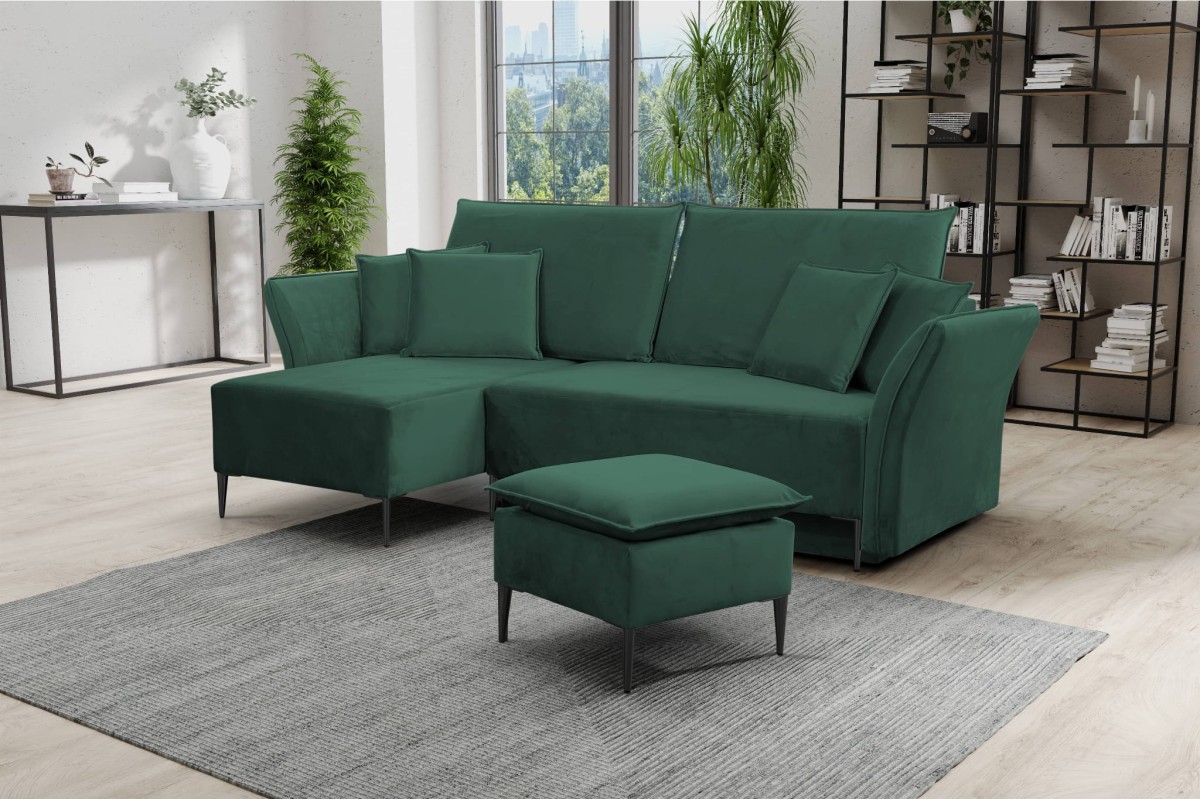 Tiffany 10 Narożnik BREGI Nowoczesny styl loft boho funkcja spania pojemnik na pościel  czarne złote srebrne wysokie nogi podusz.jpg