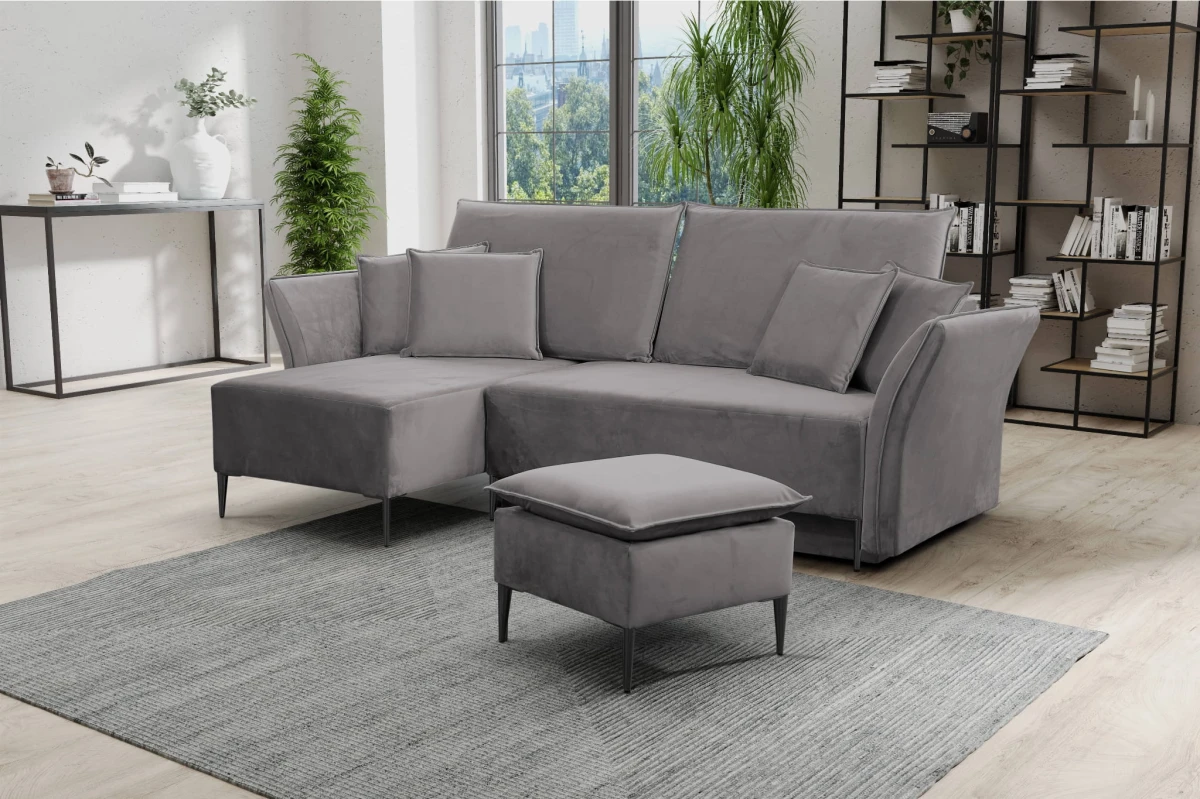 Tiffany 15 Narożnik BREGI Nowoczesny styl loft boho funkcja spania pojemnik na pościel  czarne złote srebrne wysokie nogi podusz.jpg