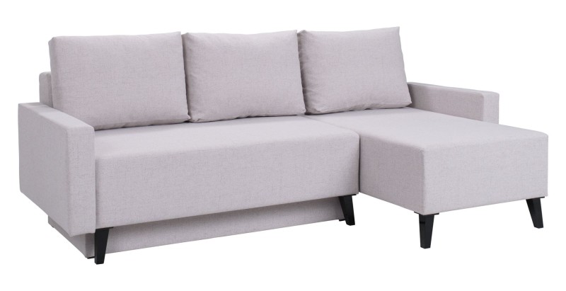 Narożnik OVIEDO Tkania AURA 23 Jasny Szary GLOSS Do Salonu Pufa Szary Nóżki Czarny Połysk Funkcja Spani Pojemnik Na Pościel Uniwersalny Klasyczny Boho Skandynawski .jpg