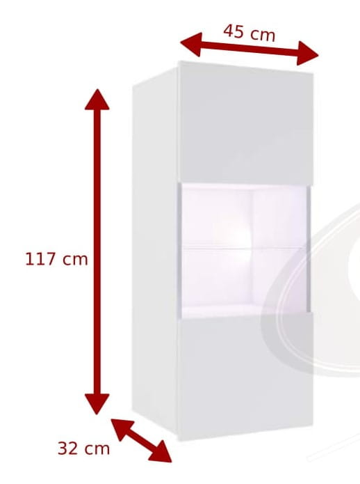 Witryna PRESTIŻ Wisząca Biała POŁYSK Biały LED Do Salonu Pokoju Meblościanka Nowoczesna C WITRYNA-1.jpg