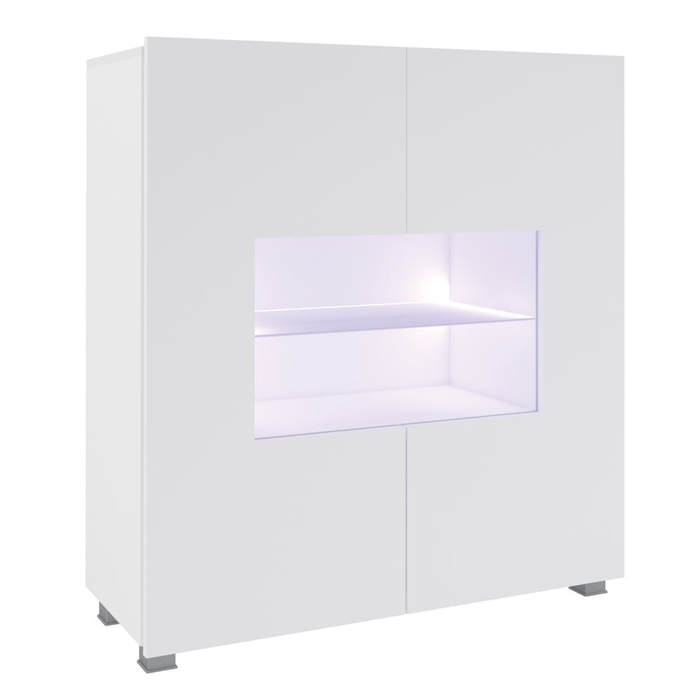 K2D biała Komoda PRESTIŻ Witryna LED biały połysk czarny dąb złoty.jpg