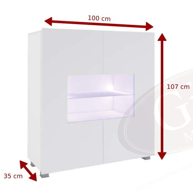 Witryna PRESTIŻ 100 Niska LED POŁYSK Biała C KOMODA-1.jpg