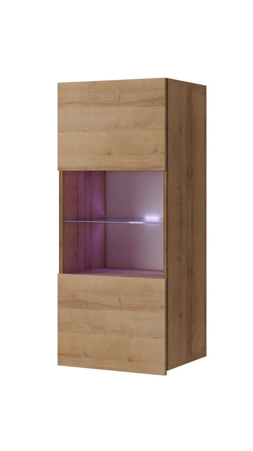 WITRYNA WISZĄCA dąb złoty PRESTIŻ  Drzwi Półka biały połysk czarny dąb złoty LED.jpg