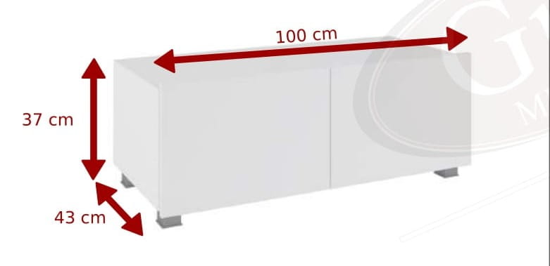 Szafka RTV PRESTIŻ Szerokość 100 cm Uniwersalna Biala Czarna Połysk Dąb Złoty Wisząca Stojąca Do Salonu Pokoju Nowoczesna Meblościanka C RTV100-1.jpg