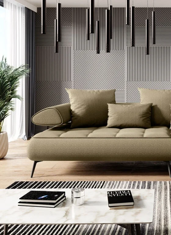 Narożnik Seledo Mini Tkanina Vogue 10 Do Salonu pokoju Elektryczna Regulacja Siedziska STYL LOFT Nowoczesny Wersal  Detale Bok.webp