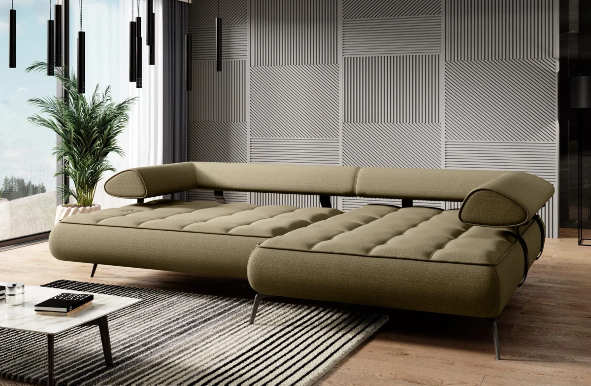 Narożnik Seledo Mini Tkanina Vogue 10 Do Salonu pokoju Elektryczna Regulacja Siedziska STYL LOFT Nowoczesny Wersal Nowość Funkcja Relax.webp
