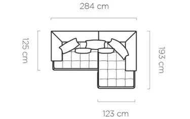 Narożnik Seledo Mini Wymiary Do Salonu pokoju Elektryczna Regulacja Siedziska STYL LOFT Nowoczesny Wersal Nowość.webp
