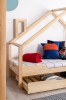 Łóżko Domek LENA B Szuflada Jednoosobowe Komin Drewno Sosnowe Nowoczesne 1 osobowe Bok.jpg