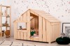 Łóżko EDI Domek Drewninay Dla Dziecka Okno Dach Sosnowe Nowoczesny Jednoosobowe Drewniany Bokiem.jpg