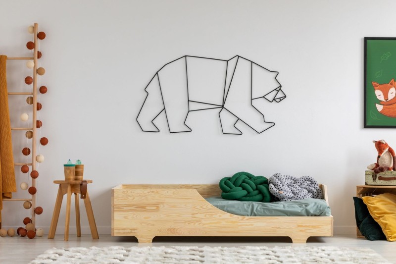 Łóżko KORNEL 4 Dla Dziecka Młodzieżowe Sosnowe Drewno Jednoosobowe Przód Bok.jpg