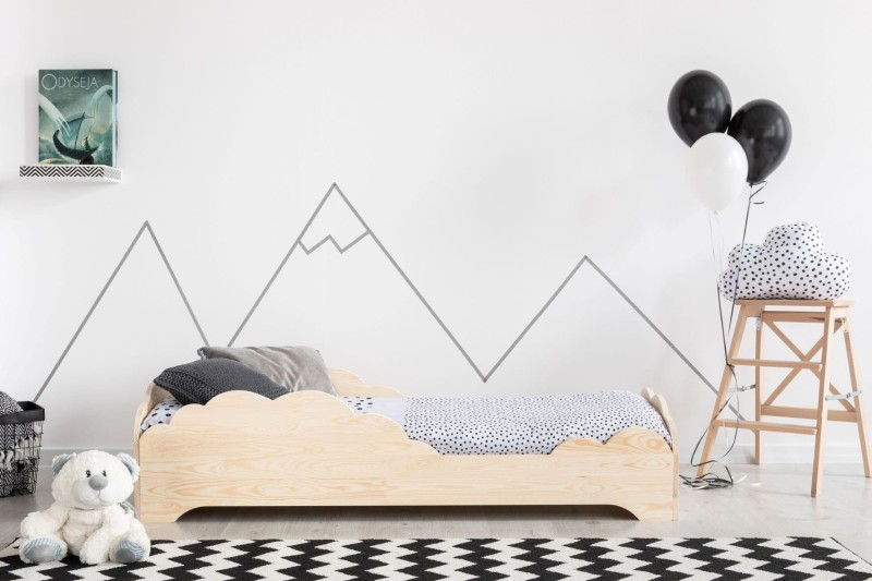 Łóżko KORNEL 9 Dla Dziecka Młodzieżowe Sosnowe Drewno Jednoosobowe Chmurka.jpg