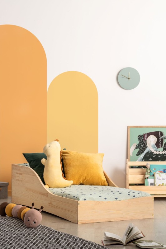 Łóżko KORNEL 14 Dla Dziecka Młodzieżowe Sosnowe Drewno Jednoosobowe Wejście Bokiem Tyłem.jpg