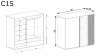 Szafa Przesuwna KALI Dwudrzwiowa Szerokość 199 cm Wymiary.webp