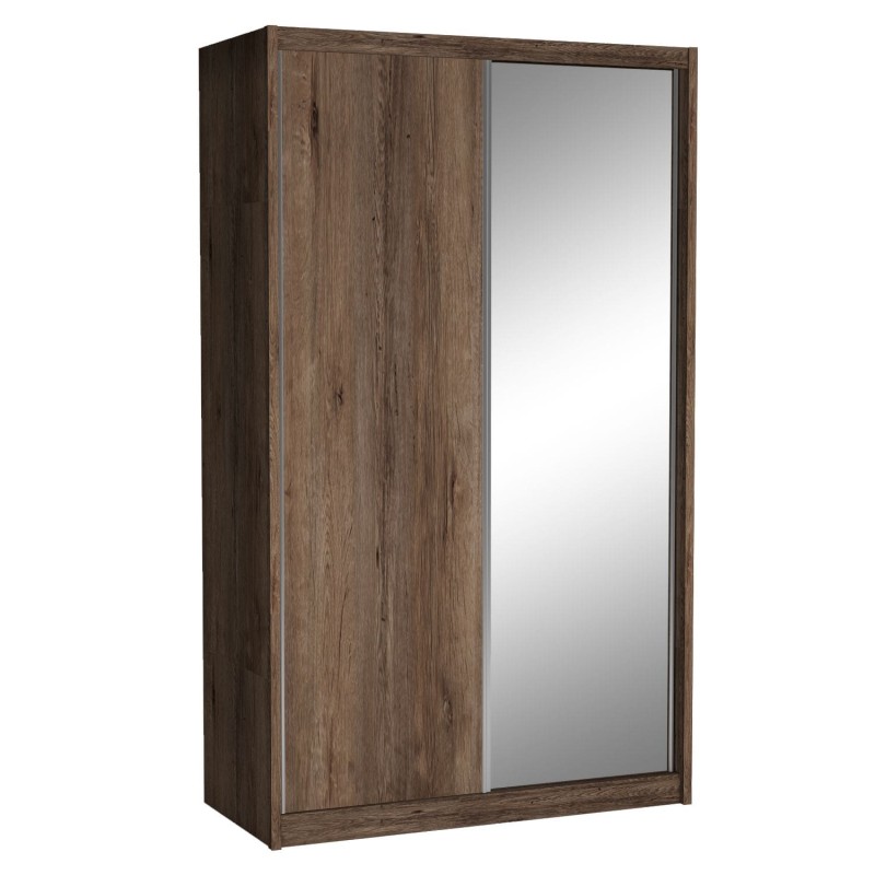 Szafa Przesuwna MIKI Wysoka 240 cm Szerokość 143 cm Głębokość 67 cm Dwudrzwiowa Szuflady Lustro Półki Drążek Dąb Lefkas.jpg