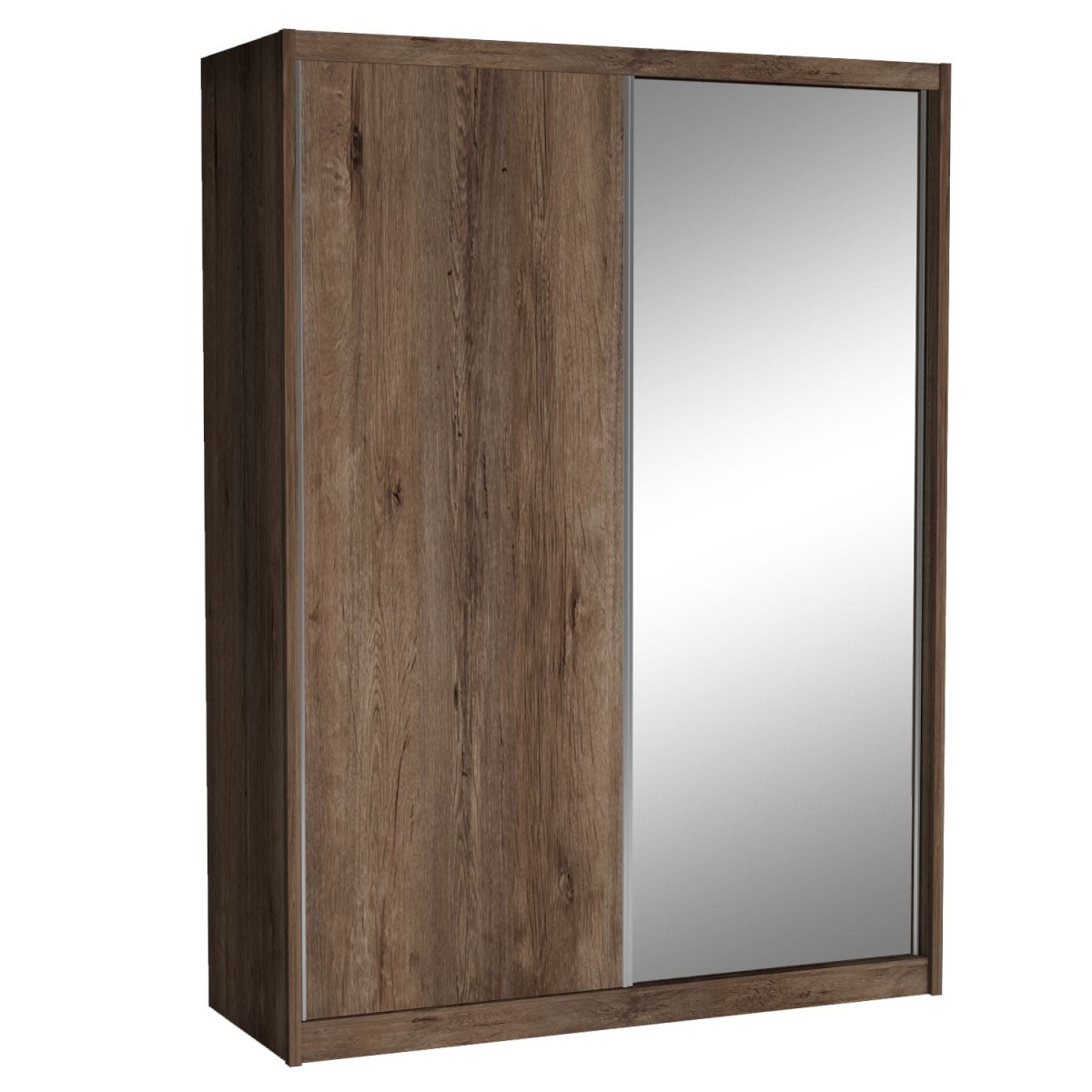 Szafa Przesuwna MIKI Wysoka 240 cm Szerokość 180 cm Głębokość 67 cm Dwudrzwiowa Szuflady Półki Drążek DĄB LEFKAS Lustro.jpg