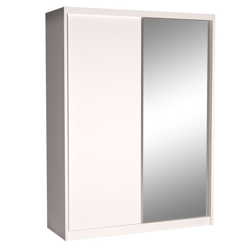 Szafa Przesuwna MIKI Wysoka 240 cm Szerokość 180 cm Głębokość 67 cm Dwudrzwiowa Szuflady Półki Drążek Środek BIEL ALPEJSKA Lustro.jpg