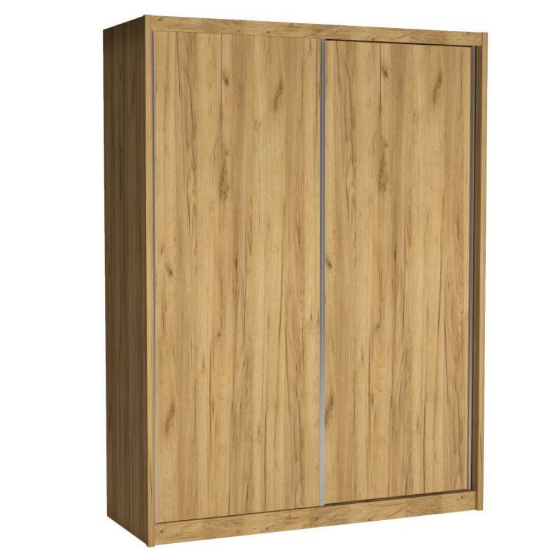 Szafa Przesuwna MIKI Wysoka 240 cm Szerokość 180 cm Głębokość 67 cm Dwudrzwiowa Szuflady Półki Drążek Dąb KRAFT ZŁOTY.jpg