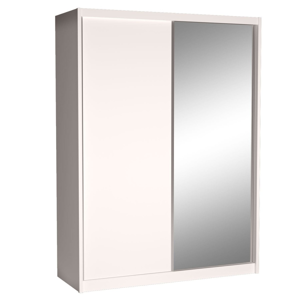 Szafa Przesuwna MIKI Wysoka 240 cm Szerokość 180 cm Głębokość 67 cm Dwudrzwiowa Szuflady Półki Drążek Środek BIEL ALPEJSKA Lustro.jpg