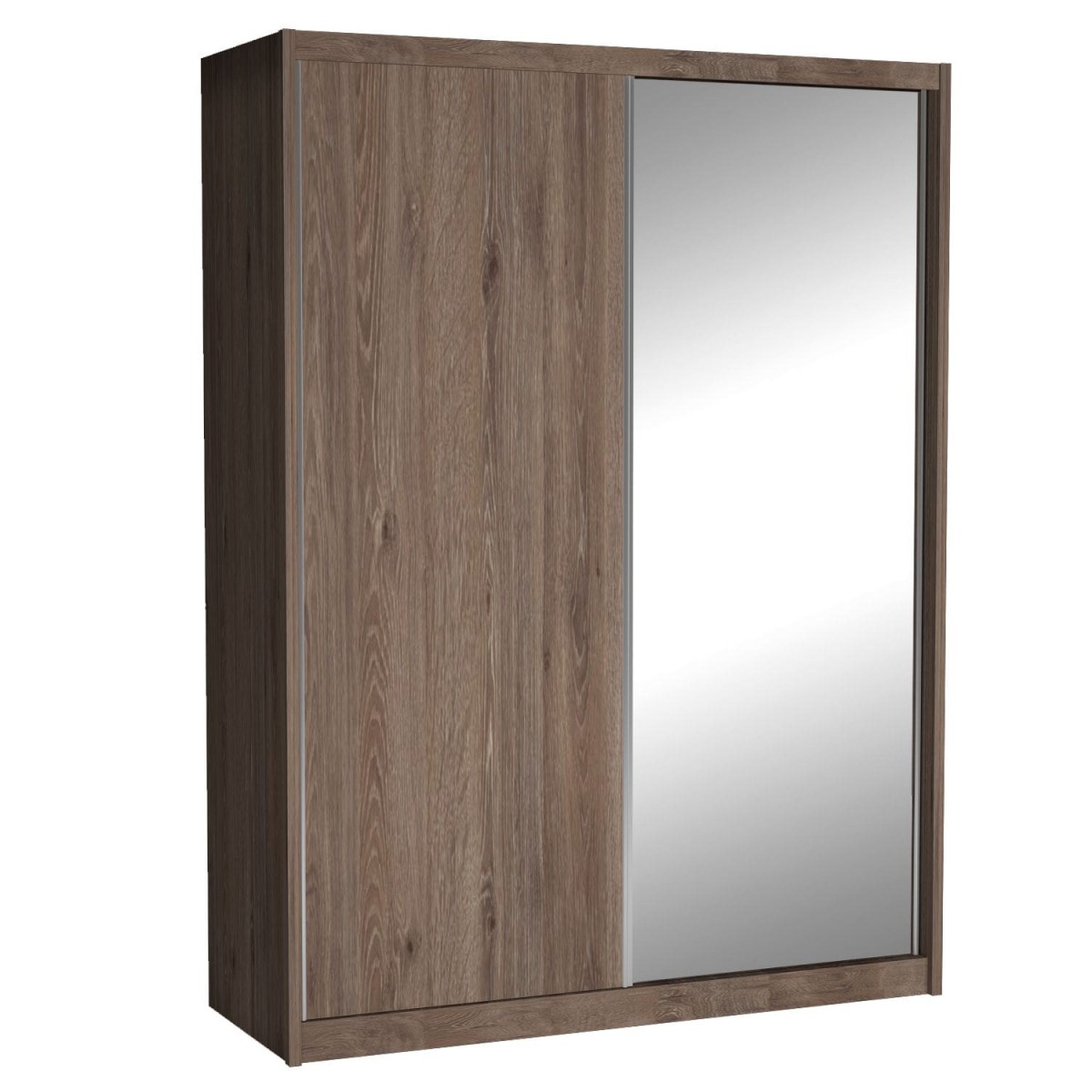 Szafa Przesuwna MIKI Wysoka 240 cm Szerokość 180 cm Głębokość 67 cm Dwudrzwiowa Szuflady Półki Drążek DĄB TRUFLOWY Lustro.jpg