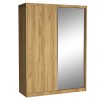 Szafa Przesuwna MIKI Wysoka 240 cm Szerokość 180 cm Głębokość 67 cm Dwudrzwiowa Szuflady Półki Drążek Dąb KRAFT ZŁOTY Lustro.jpg