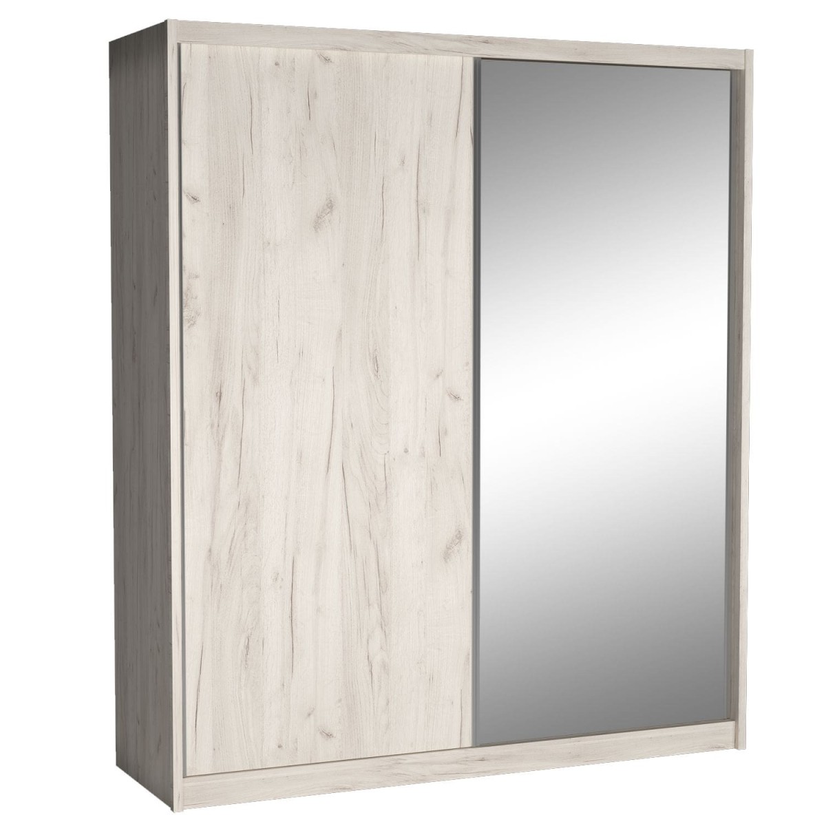 Szafa Przesuwna MIKI Wysoka 240 cm Szerokość 208 cm Głębokość 67 cm Dwudrzwiowa Szuflady Półki Drążek KRAFT BIAŁY Lustro.jpg