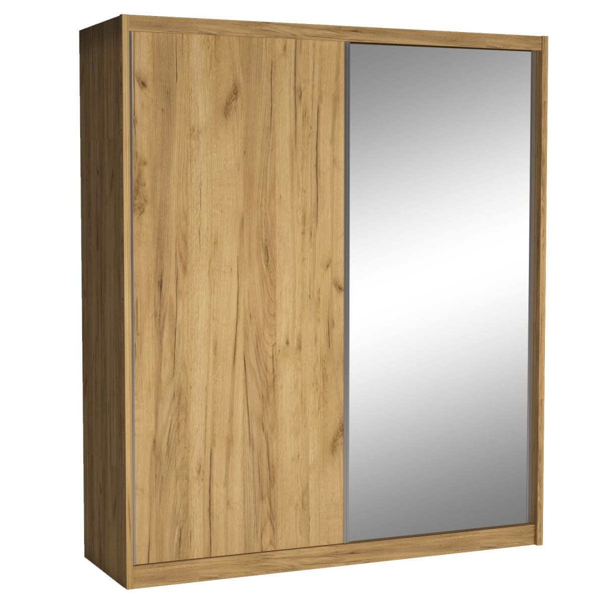 Szafa Przesuwna MIKI Wysoka 240 cm Szerokość 208 cm Głębokość 67 cm Dwudrzwiowa Szuflady Półki Drążek KRAFT ZŁOTY Lustro.jpg