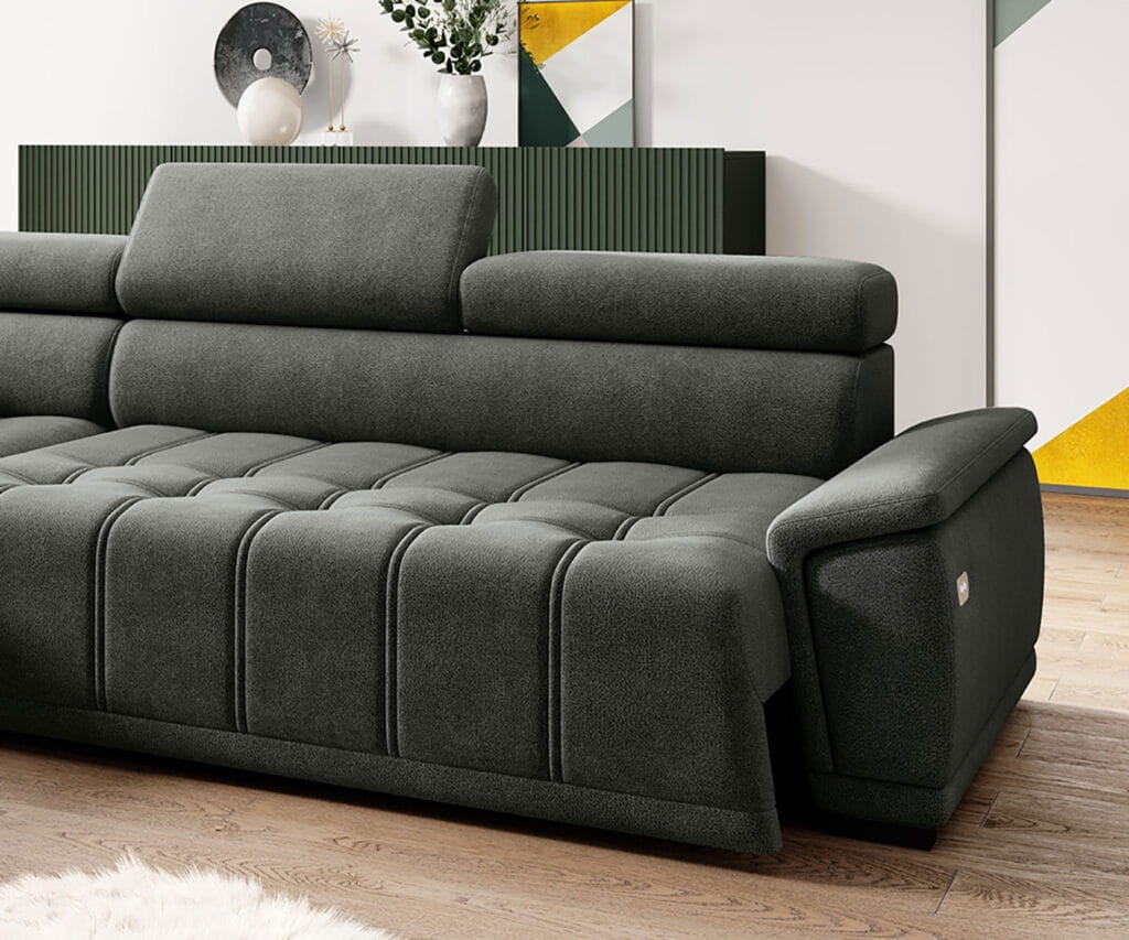 Narożnik Gremio Tkanina Canyon 96 Do Salonu Nowoczesny Elektrycznie Wysuwane Siedzisko Funkcja Relax Wersal Detale Bok Siedzisko.jpg