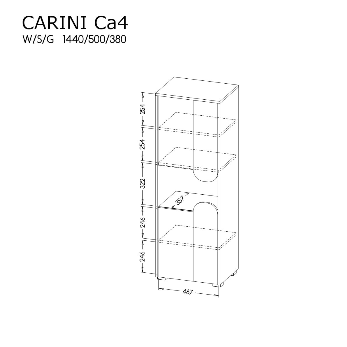 Szafka Słupek CARINI CA4 Niska Regał Wymiary.jpg