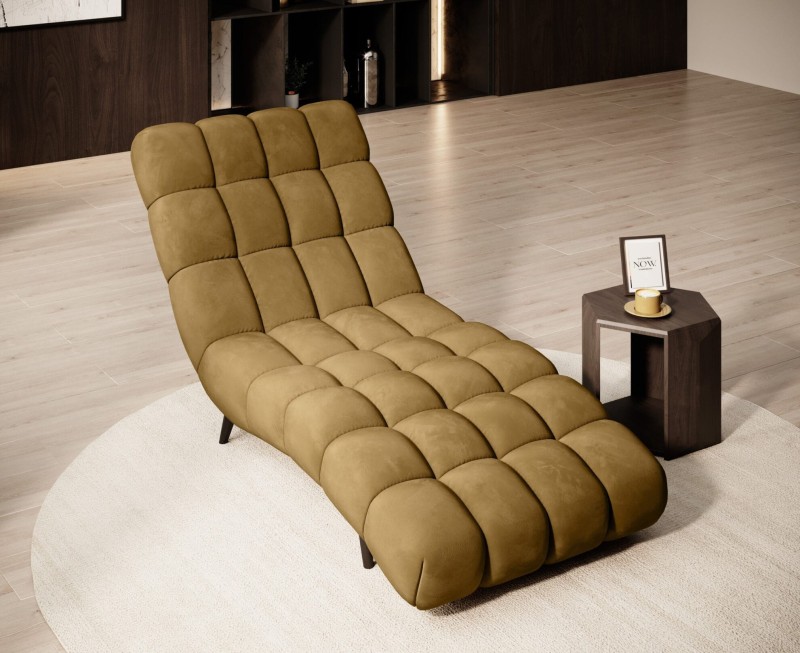 Szezlong Delphi Szerokość 80 cm Tkanina Monolith 48 Miodowy Żółty Nowoczesny Fotle Leżanka Do Salonu Pokoju Wersal.jpg