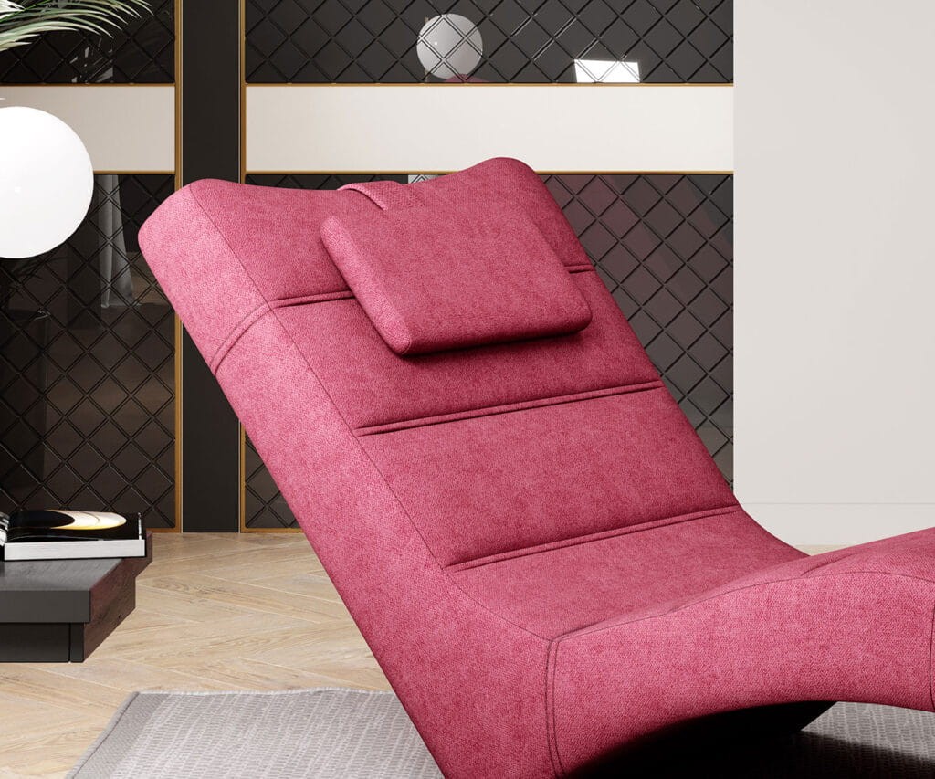 Szezlong Los Angeles New Fotel Leżanka Tkanina Cloud 68 Czerwony Nowoczesny Do Salonu Poduszka Wersal Detal Bok.jpg