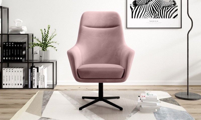 Fotel Polo Fotel Tkanina Matt Velvet 63 NOwoczesny Kubełkowy Obrotowy Do Pokoju Różowy Klasyczny.jpg