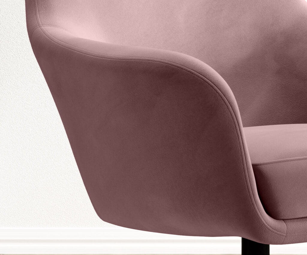 Fotel Polo Fotel Tkanina Matt Velvet 63 NOwoczesny Kubełkowy Obrotowy Do Pokoju Wersal Detale Bok.jpg