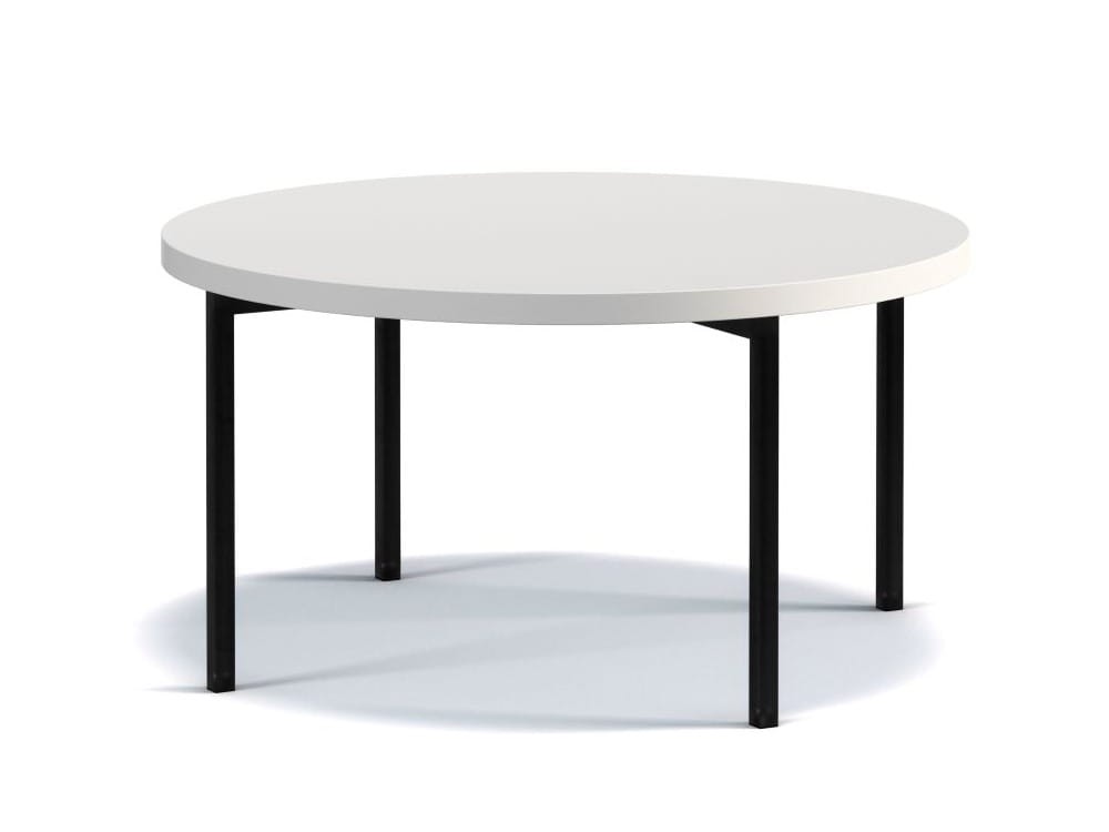 Stolik Kawowy Okrągły SIGMA C BIAŁY MAT Ława Metalowe Czarne Nogi Do Salonu Szerokość 80 cm LOFT Industrial.jpg