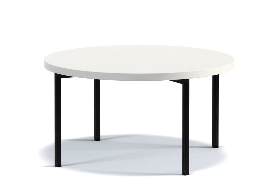 Stolik Kawowy Okrągły SIGMA C BIAŁY Połysk Ława Metalowe Czarne Nogi Do Salonu Szerokość 80 cm LOFT Industrial.jpg