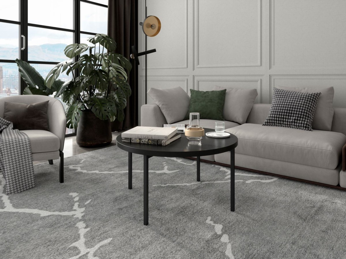 Stolik Kawowy Okrągły SIGMA C CzarnY MAT Ława Metalowe Czarne Nogi Do Salonu Szerokość 80 cm LOFT.jpg