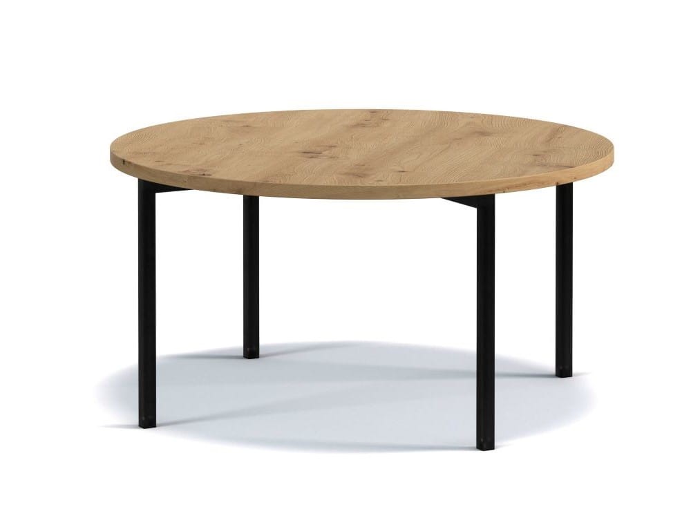 Stolik Kawowy Okrągły SIGMA C DĄB ARTISAN Ława Metalowe Czarne Nogi Do Salonu Szerokość 80 cm LOFT INDUSTRIAL.jpg