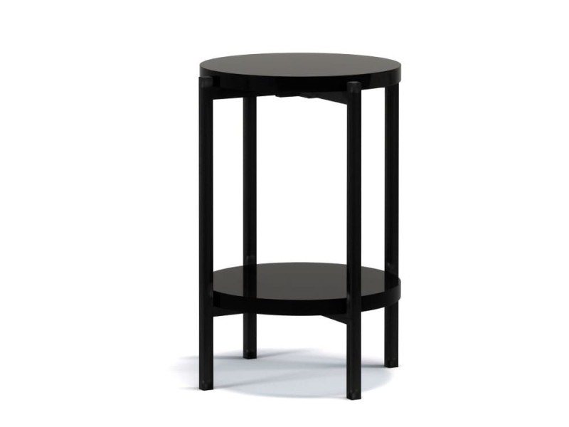 Stolik Kawowy Okrągły SIGMA D CZARNY POŁYSK Mały Ława Metalowe Czarne Nogi Do Salonu Szerokość 44 cm LOFT Industrial .jpg