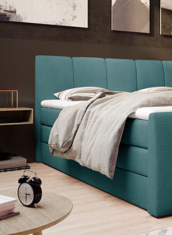 Łóżko Fresco Tkanina Soro 86 Kontynentalne Tapicerowane Do Sypialni Wersal Materac Bonell Pocket.jpg