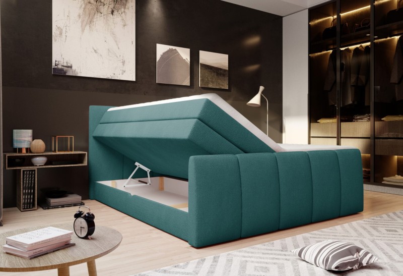 Łóżko Fresco Tkanina Soro 86 Kontynentalne Tapicerowane Do Sypialni Wersal Pojemnik na Pościel.jpg