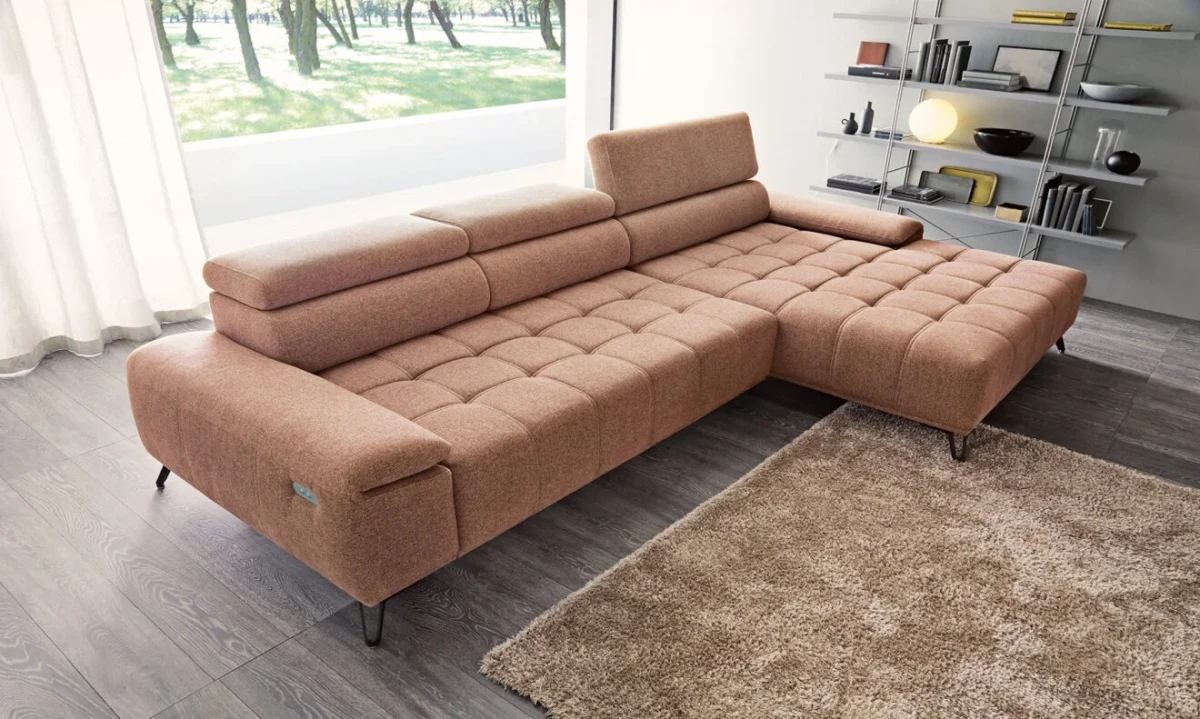 Narożnik Palladio Min Do Salonu Pokoju Nowoczesny Styl LOFT Elektryczna Regulacja Ruchome Zagłówki Wersal Plaza.webp