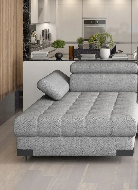 Narożnik Selva Mini Do Salonu Nowoczesny Mały Szeroki Szezlong Regulowany Podłokietnik Wersal.webp