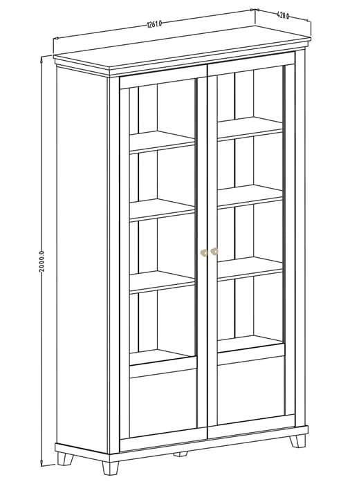 Witryna EVORA WM dwudrzwiowa 24ZRJU13 Szerokość 126 cm Butelkowa Zieleń HELVETIA MEBLE Witryna Nowoczesna Tradycyjna Do Salonu Pokój Dzienny