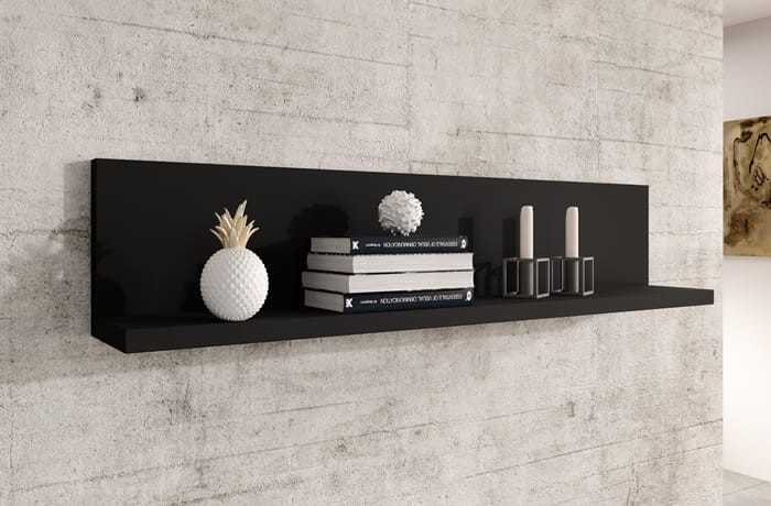 Półka wisząca BOTA Szerokość 150 cm Czarny Supermat Helvetia Meble IMS 24W0FG01 Półka Nowoczesna Tradycyjna Do Salonu Pokój Dzienny