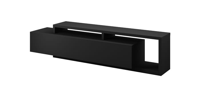 Szafka RTV BOTA Szerokość 219 cm Czarny Supermat Helvetia Meble IMS 24W0FG40 Szafka RTV Półka Nowoczesna Tradycyjna Do Salonu Pokój Dzienny