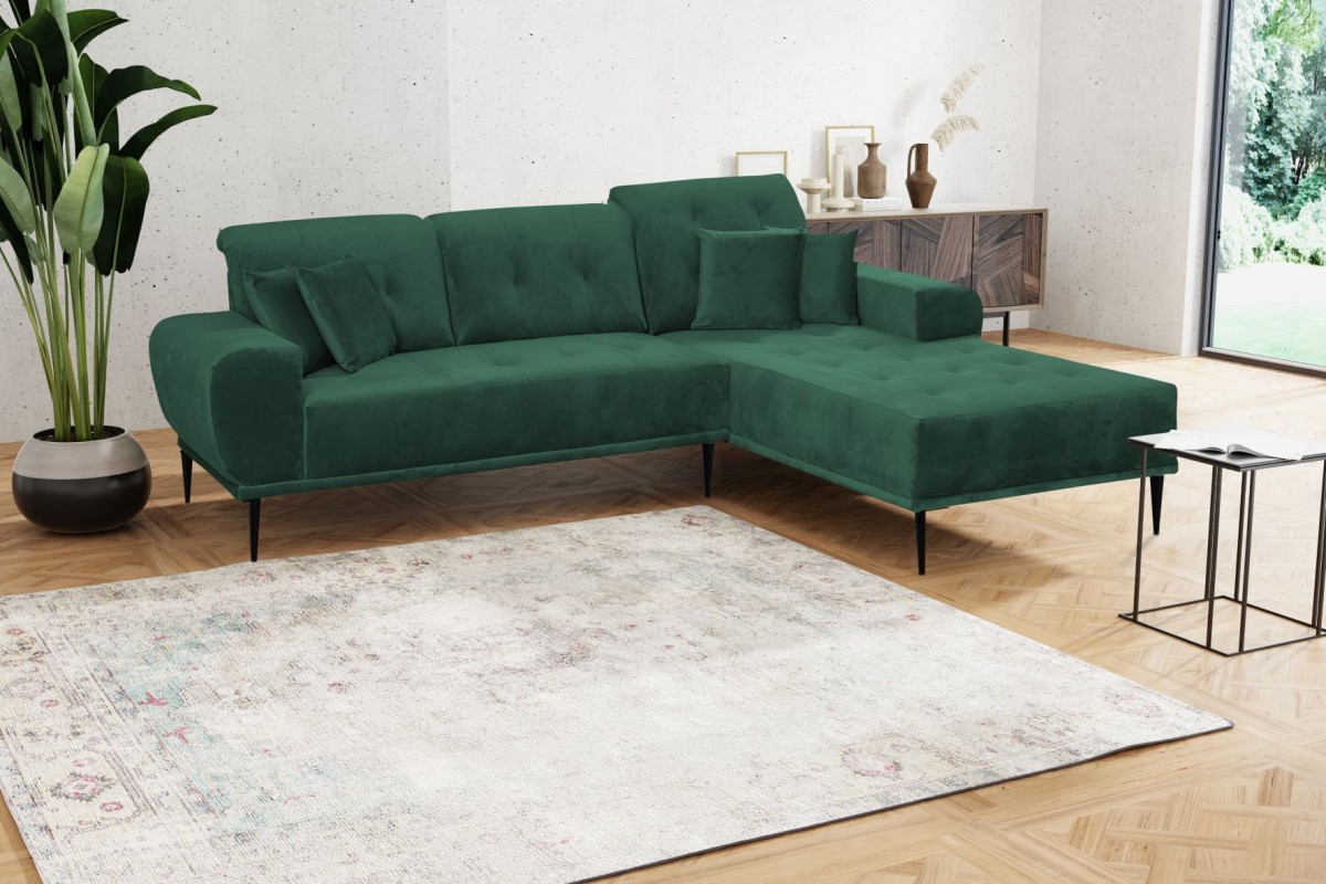 Narożnik RAPALLO Tiffany 10 Butelkowa Zieleń Zielony Styl LOFT .jpg